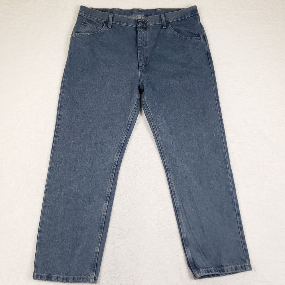 Wrangler Jeans Mens 38 Regular Fit Denim Blue Vintage Cowboy Workwear